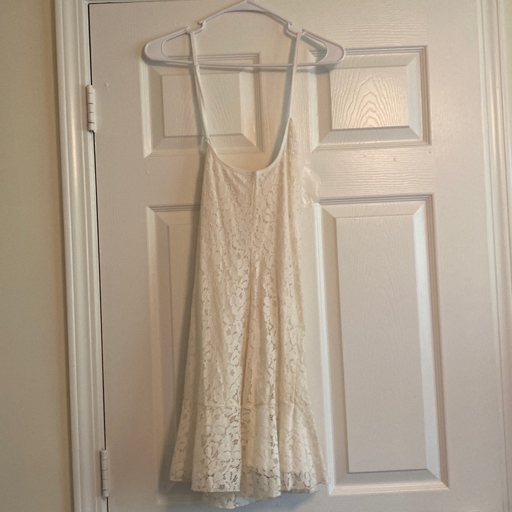 Mini white laced dress